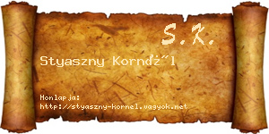 Styaszny Kornél névjegykártya