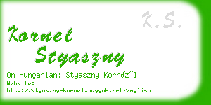 kornel styaszny business card